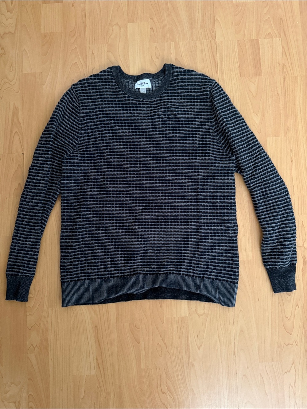 Goodfellow & Co Navy and Gray Striped Crewneck Sweater